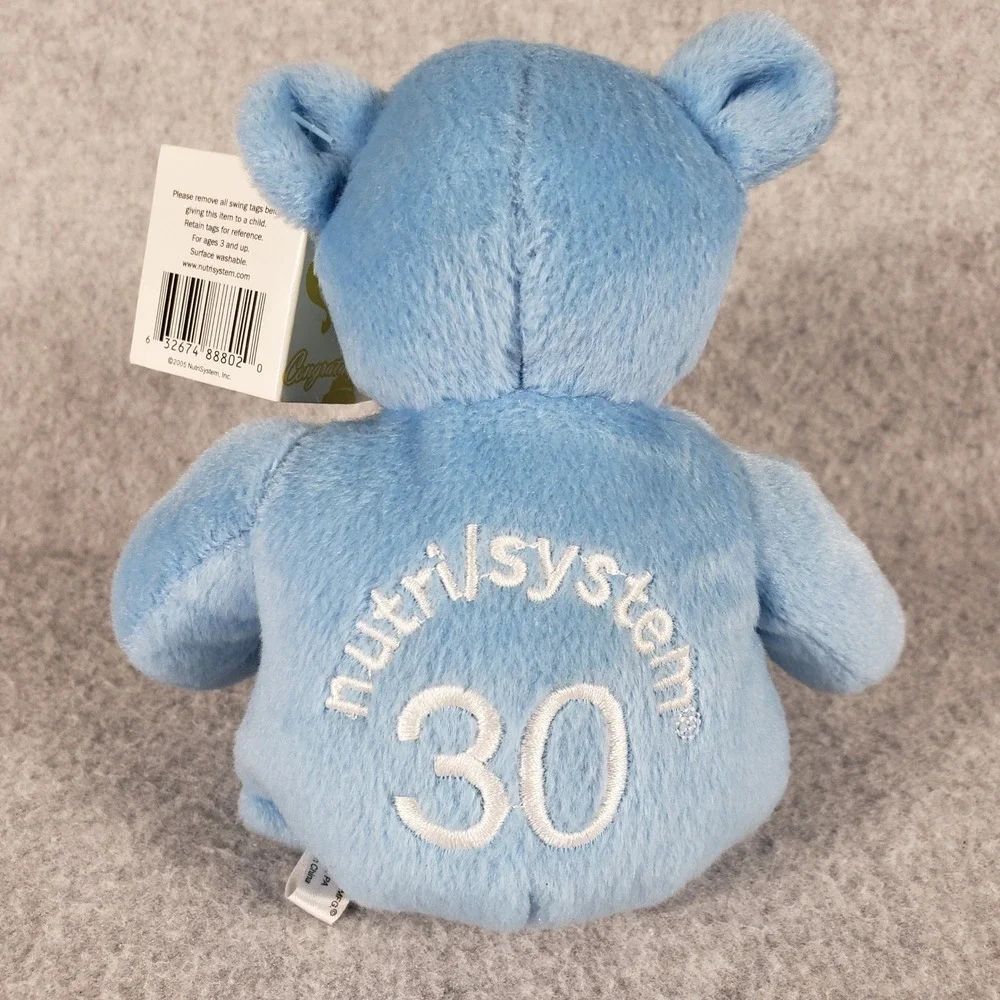 Nutrisystem 30 lb Community Bear Plush Blue Milestone‎ Y2K Retro Mascot Stuffed